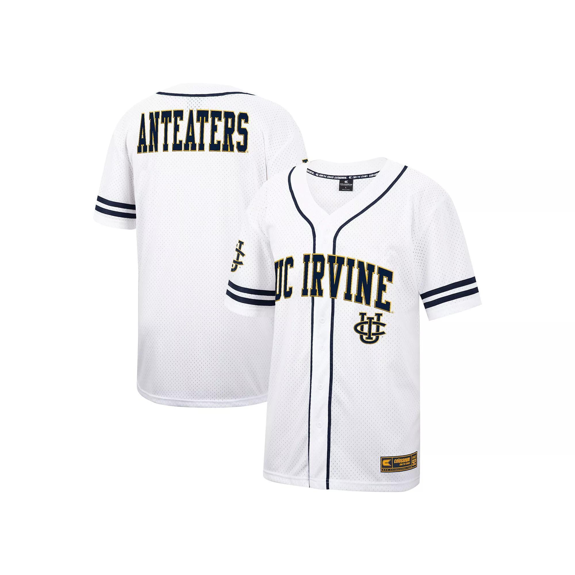 Men's Colosseum White UC Irvine Anteaters Free Spirited Mesh Button-Up Baseball Jersey, Size: 3XL, Uci White Product Image