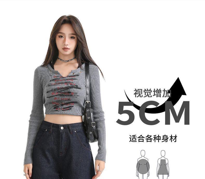 High Waist Unwashed Fleece-Lined Wide Leg Jeans (Various Designs) Product Image
