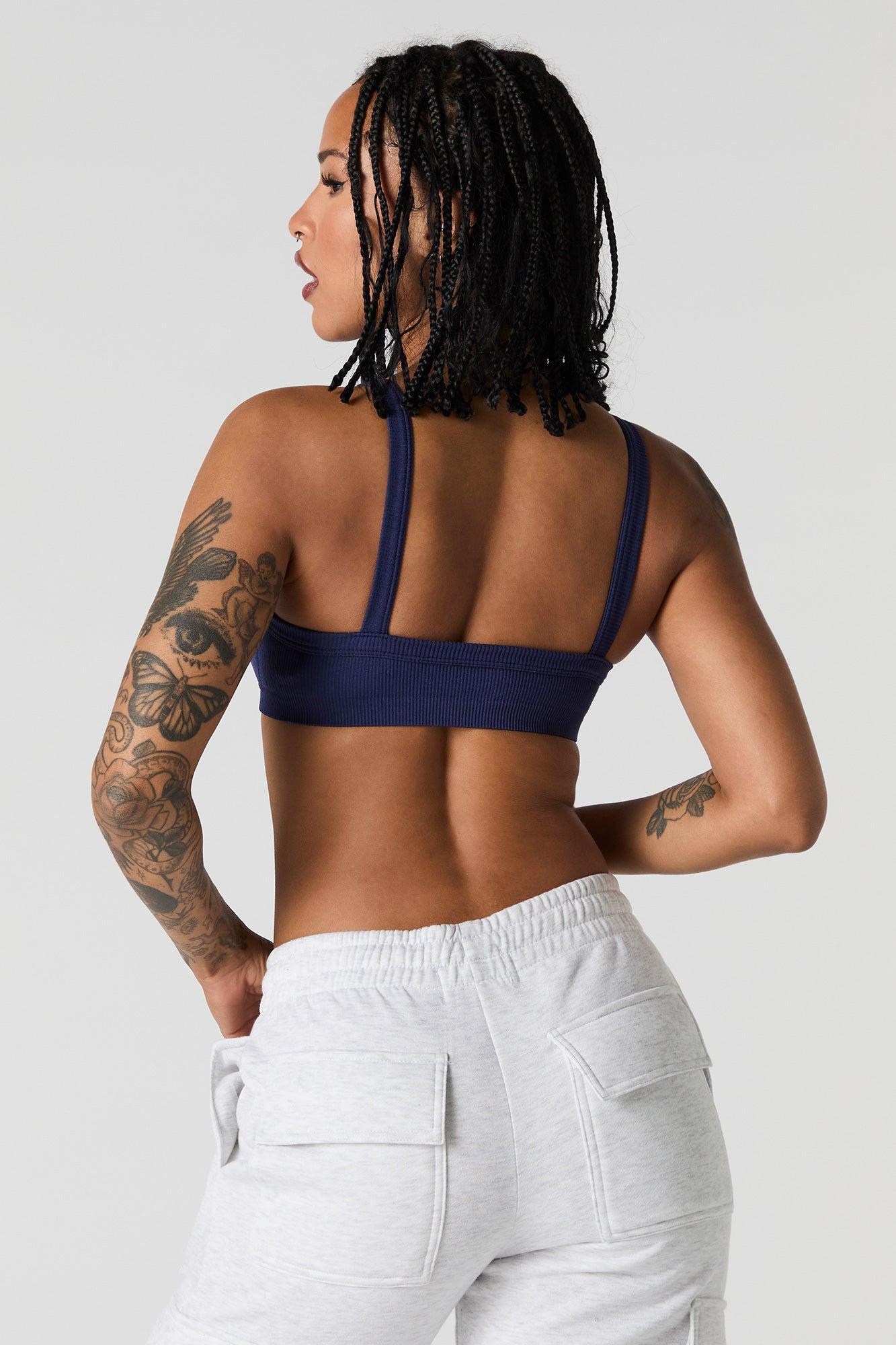 Seamless Ribbed Bralette with Built-In Cups Female Product Image
