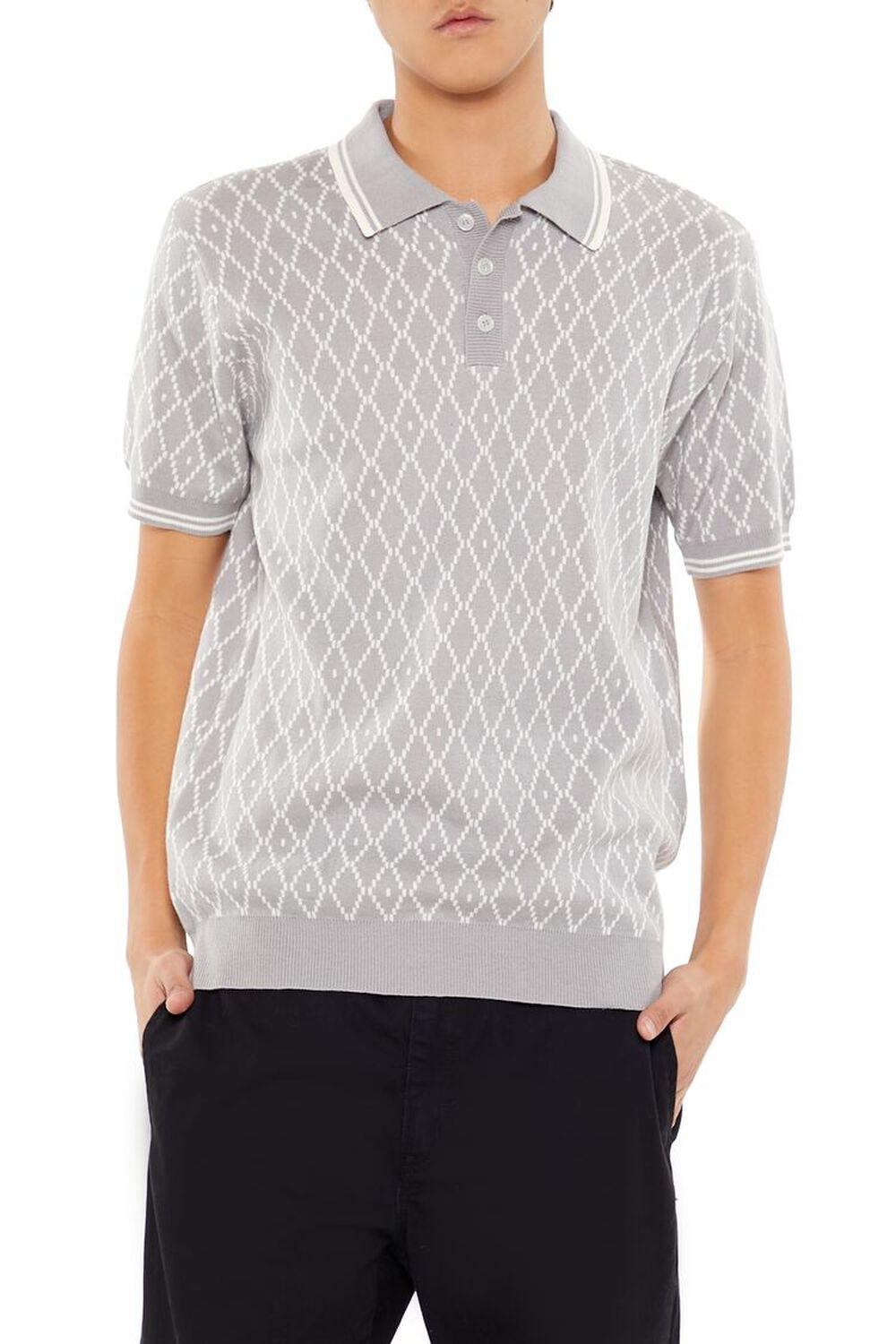 Geometric Sweater-Knit Polo Shirt | Forever 21 Product Image