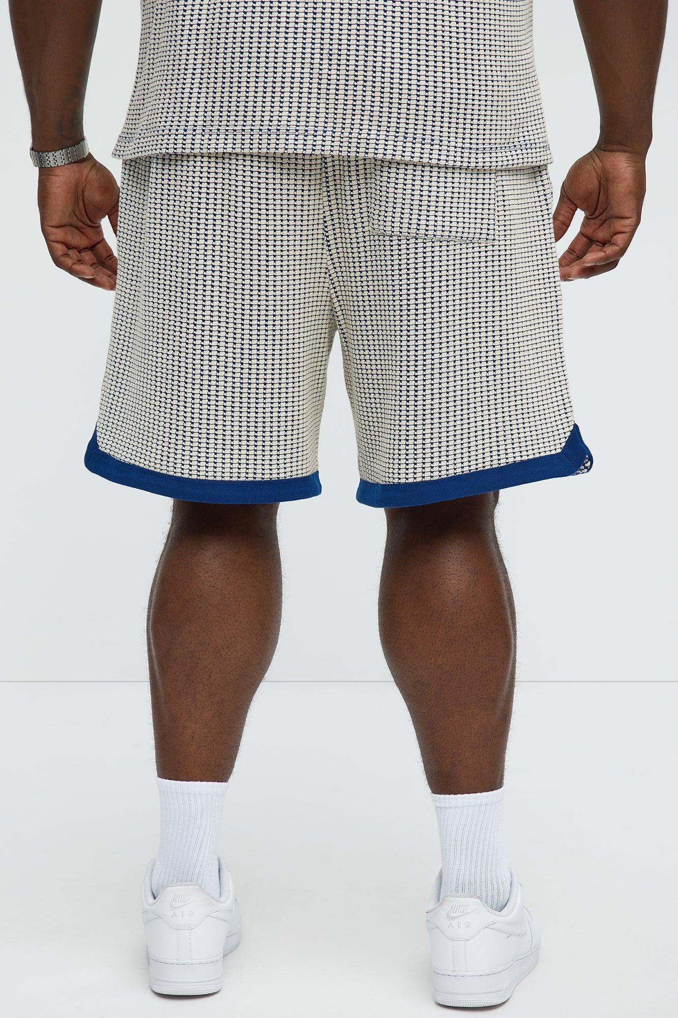 Devin Crochet Contrast Trim Shorts - Blue/combo Product Image