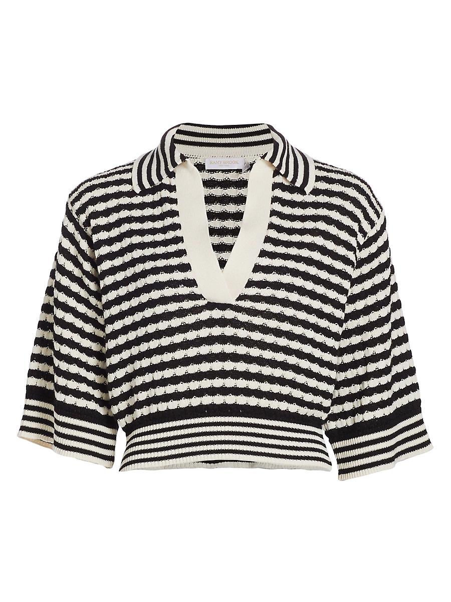 Womens Azaria Cotton-Blend Striped Knit Top Product Image
