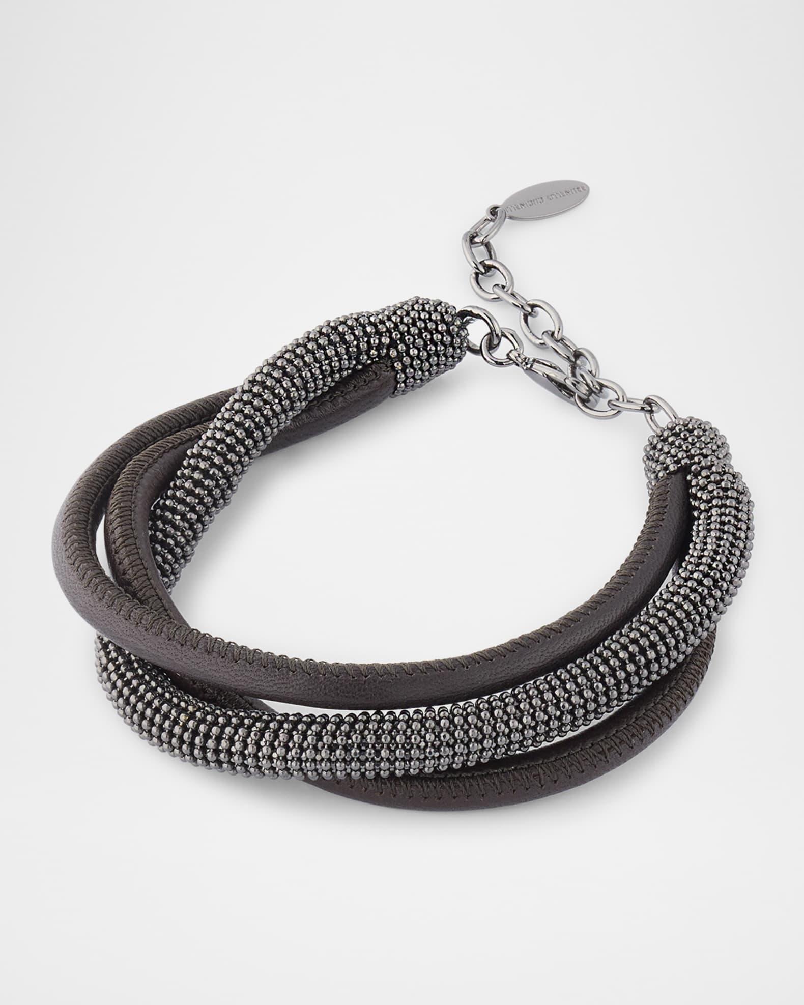 Monili Leather Twisted Coil Bracelet Product Image
