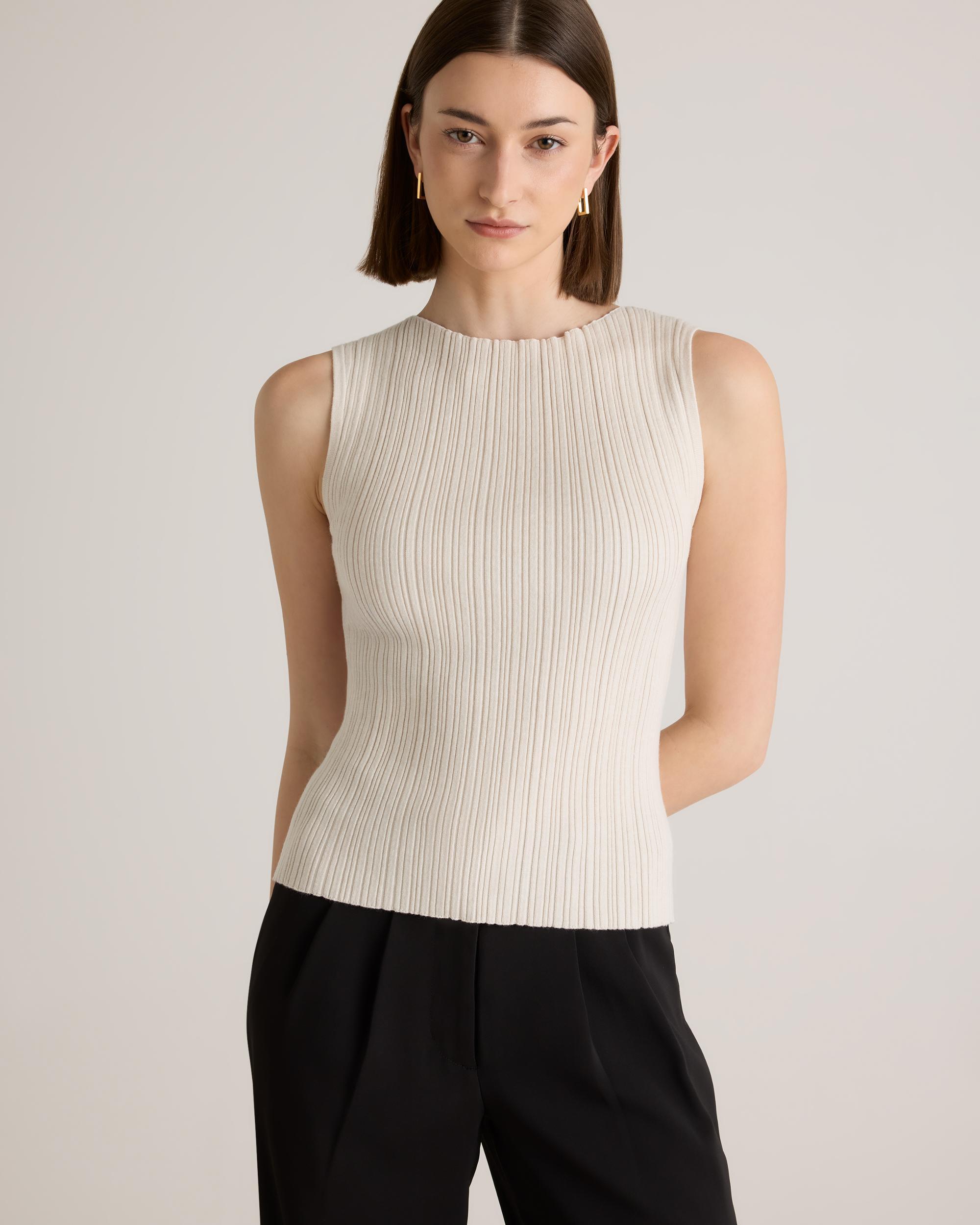 Quince | Women's Cotton Cashmere Ribbed Tank Top Size XL Product Image
