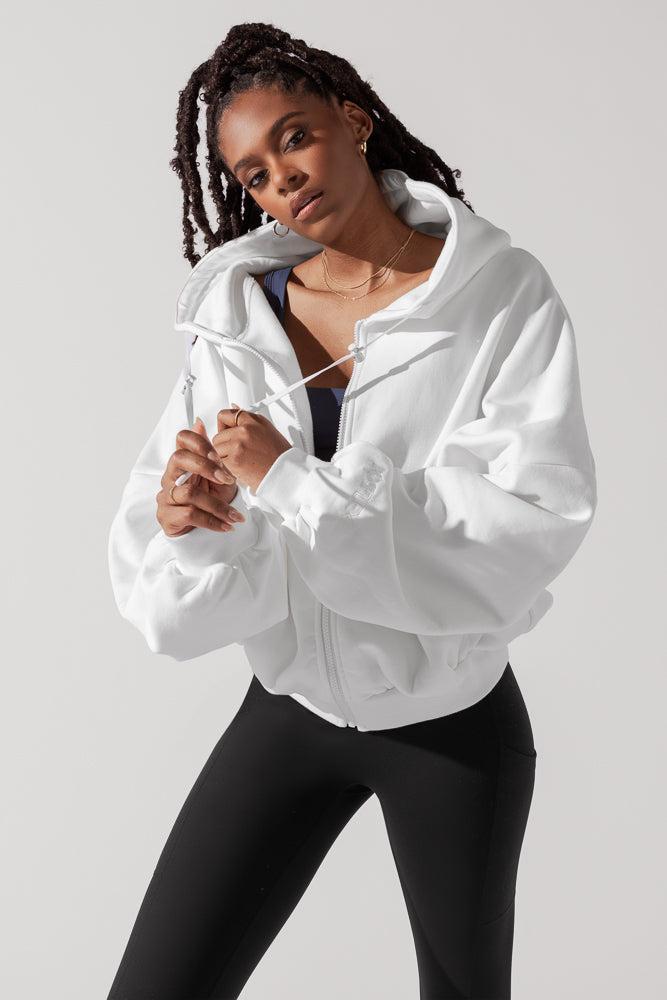 Zip Cloud Hoodie - White Product Image