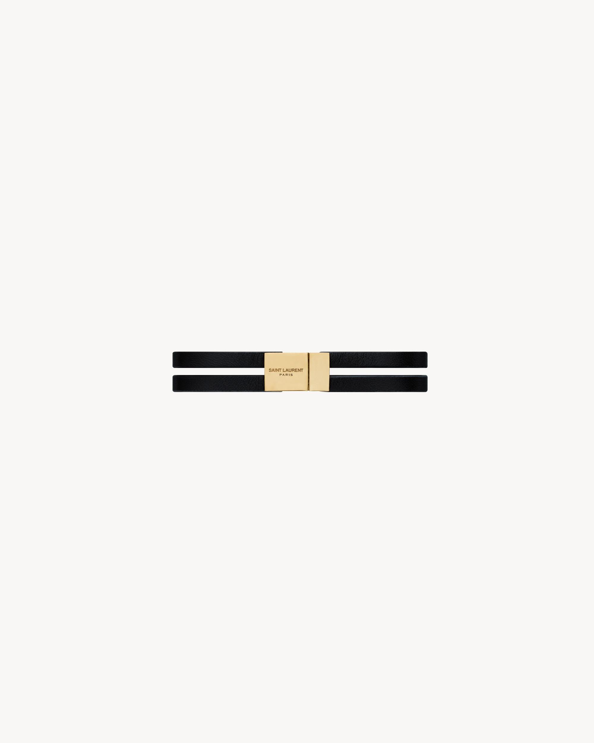 CASSANDRE double-strand bracelet in leather and metal Product Image
