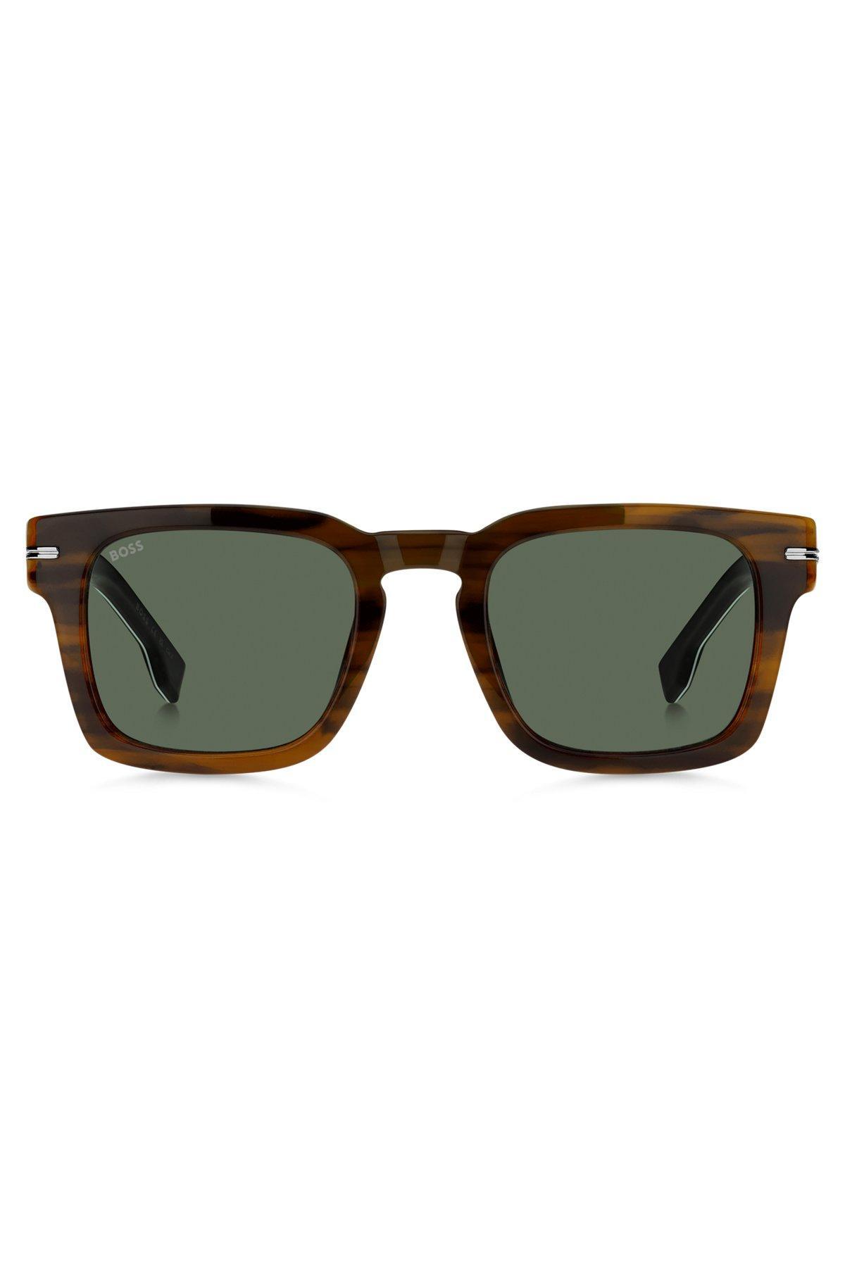 BOSS - Patterned-acetate sunglasses with silver-tone hardware Product Image