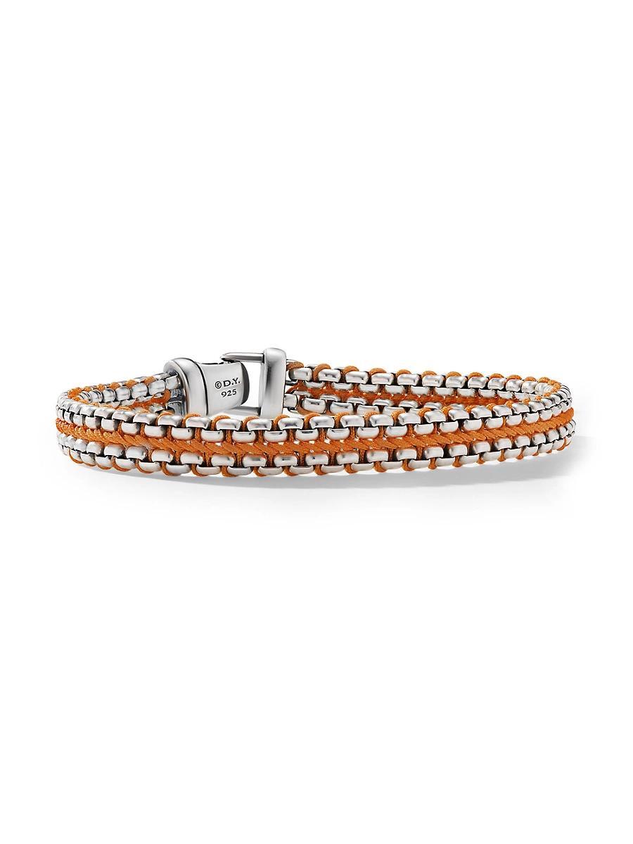 Mens Woven Box Chain Bracelet in Sterling Silver Product Image