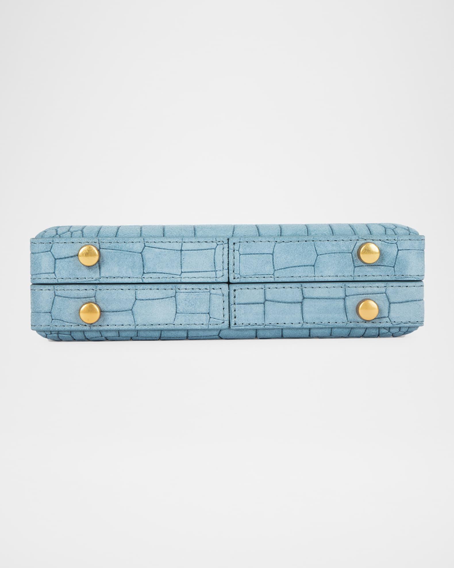 Croc-Embossed Suede Crossbody Bag Product Image