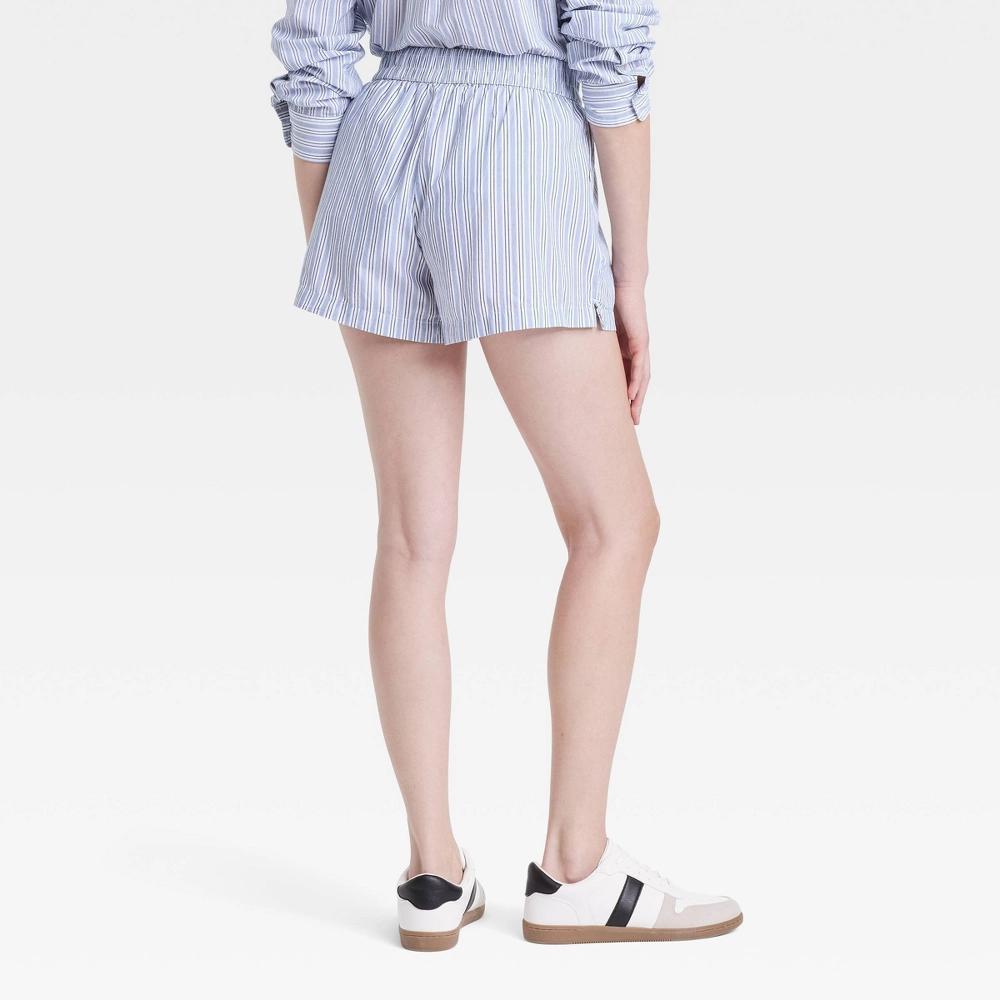 Women's Pull-On Boxer Shorts - Universal Thread™ Blue Striped XS Product Image