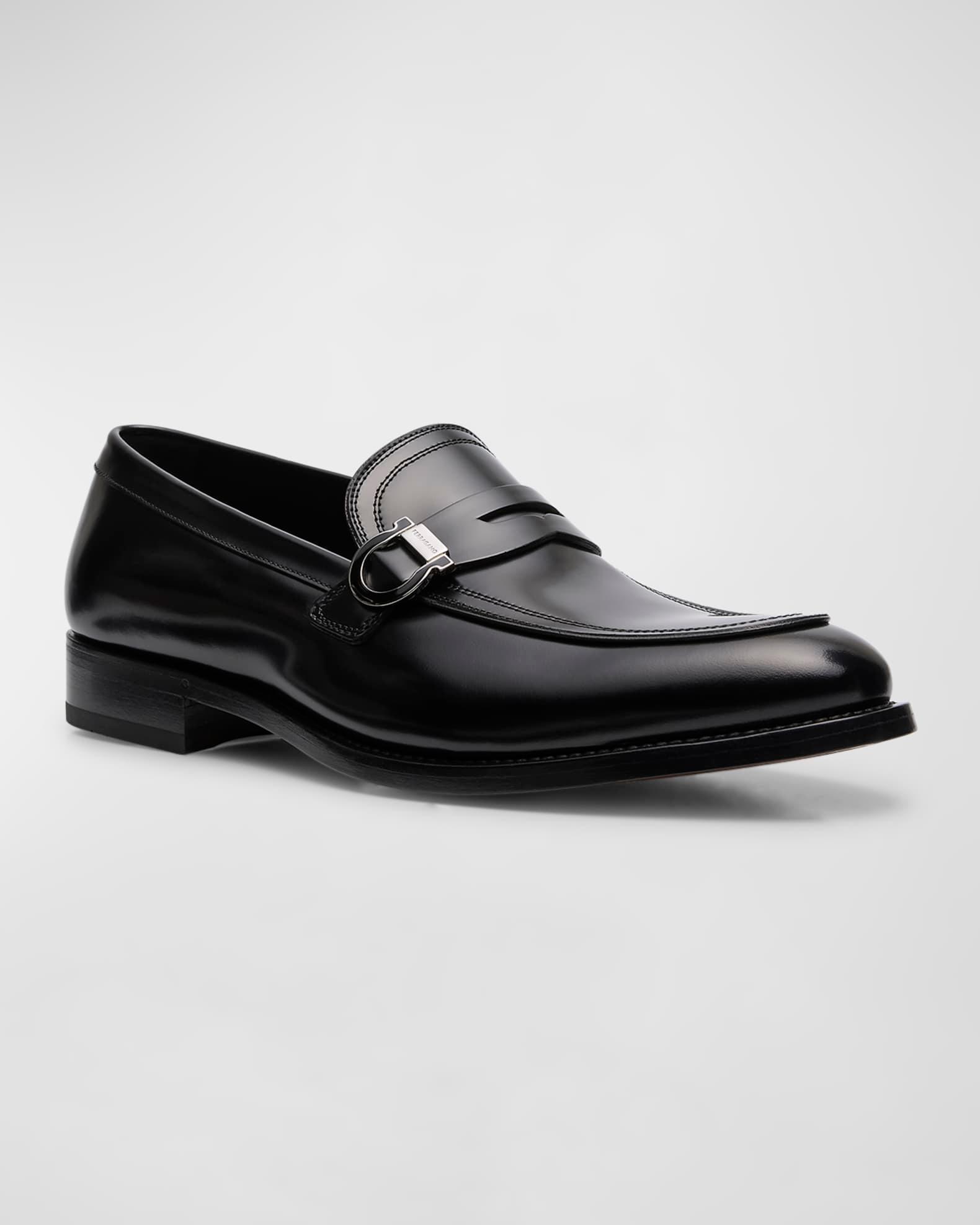 Men's Canada Gancini Leather Penny Loafers Product Image