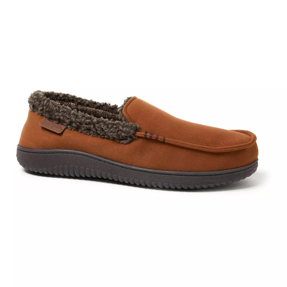 Dearfoams Alexander Microsuede Men's Moccasin Slippers, Size: Large, Black Product Image