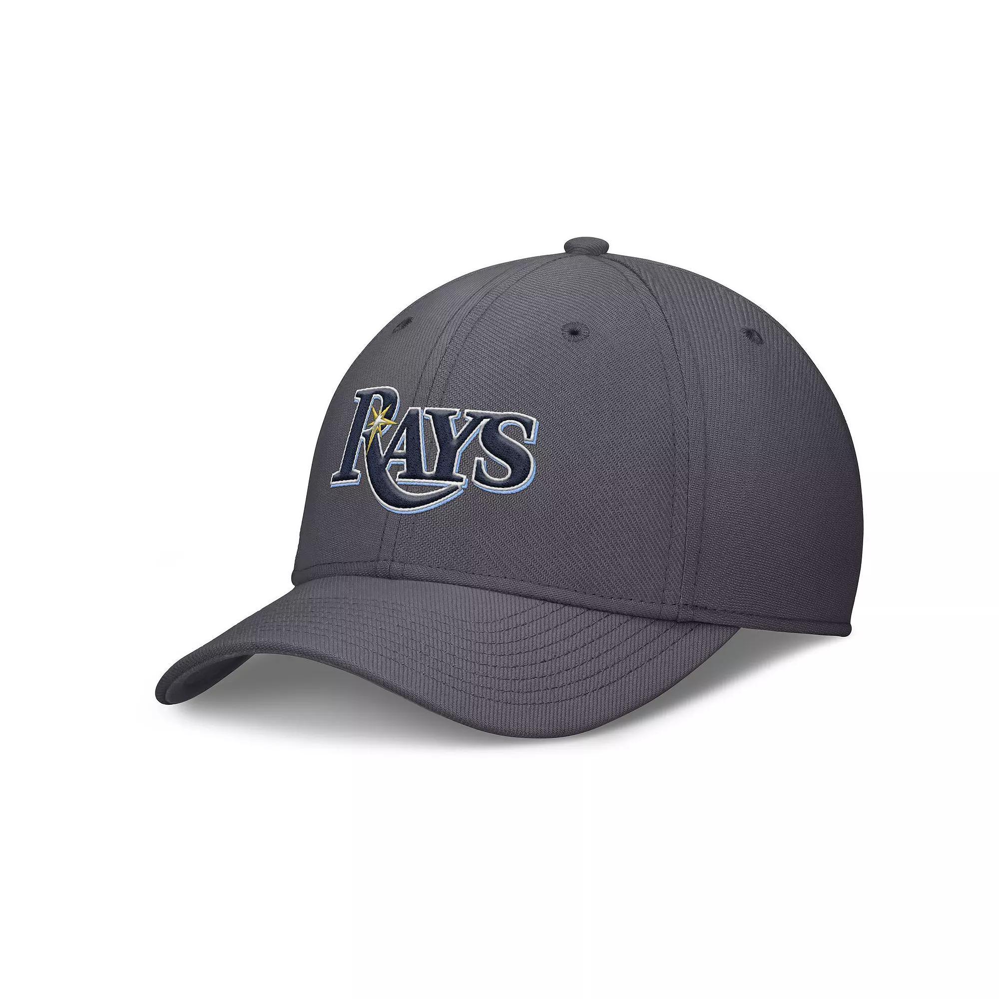 Men's Nike  Gray Tampa Bay Rays Swoosh Performance Flex Hat, Size: Small/Medium, Grey Product Image