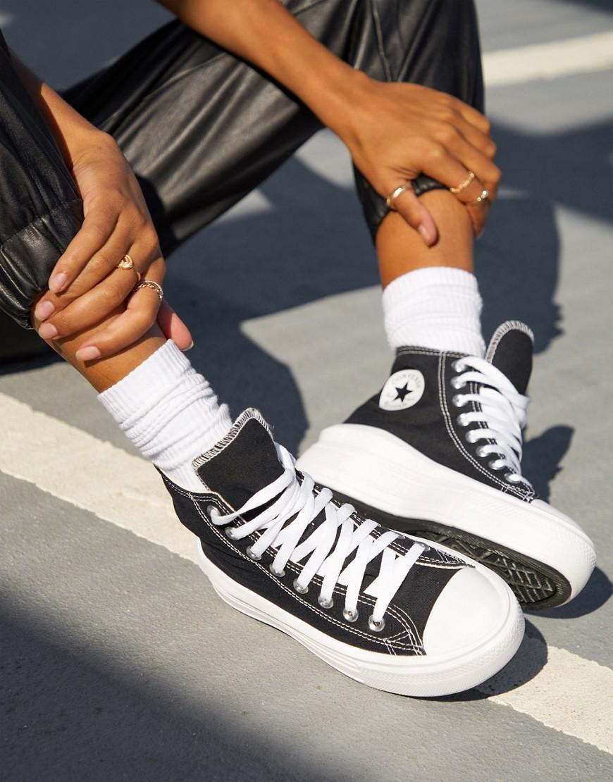 Converse Chuck Taylor All Star Move Women's High-Top Platform Sneakers, Size: 9, Black White Product Image