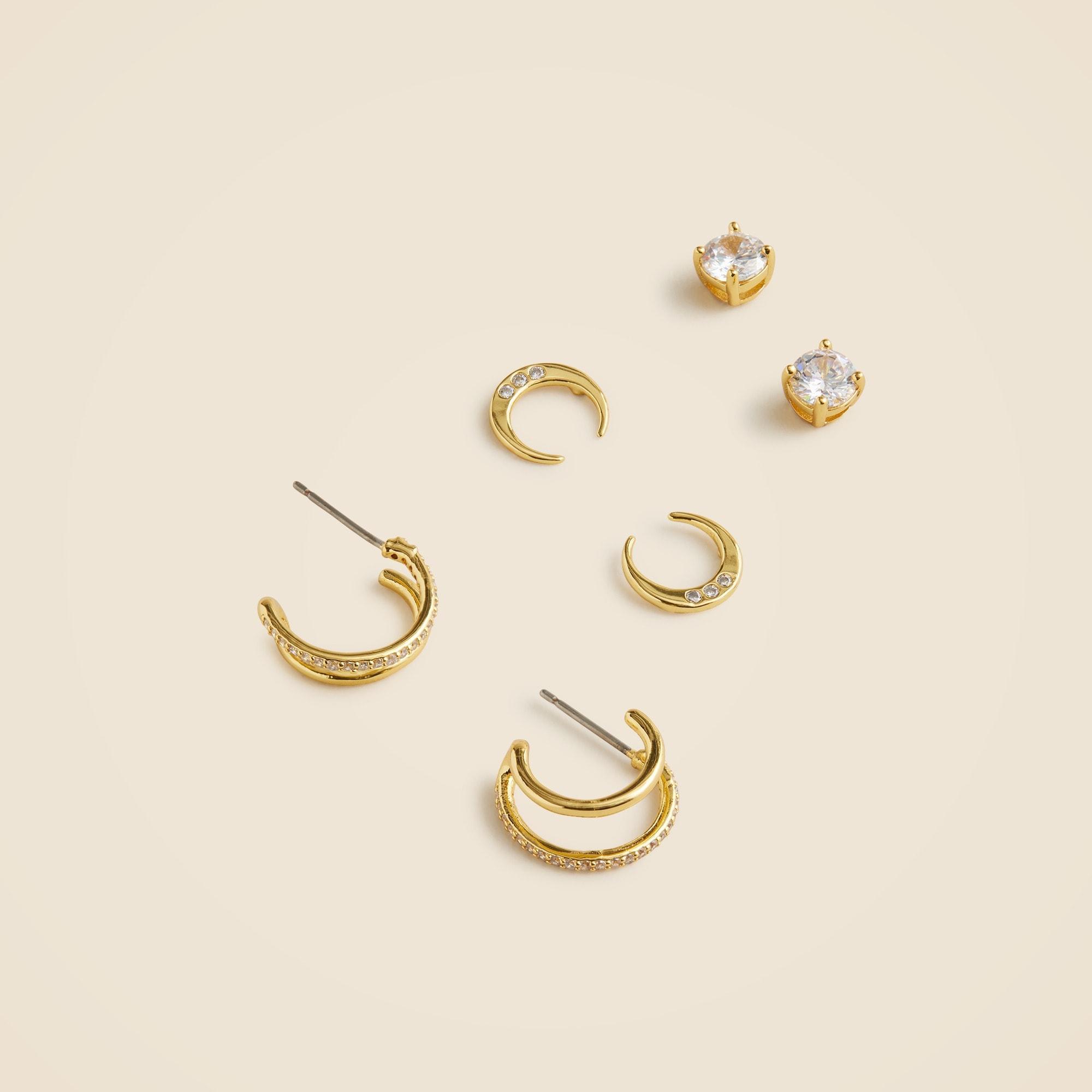 Cubic zirconia celestial earrings set-of-three Product Image