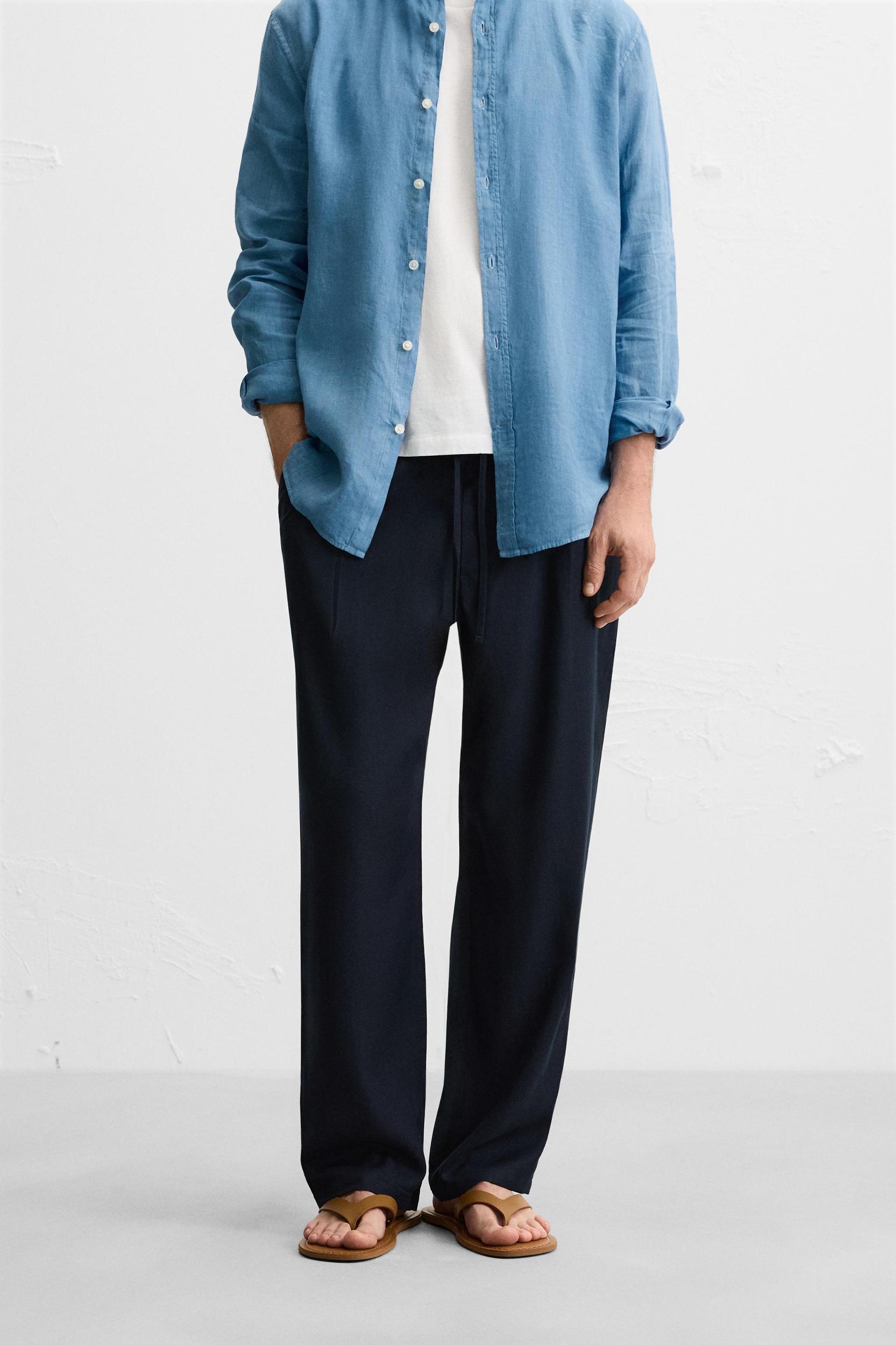 RELAXED FIT LYOCELL PANTS Product Image