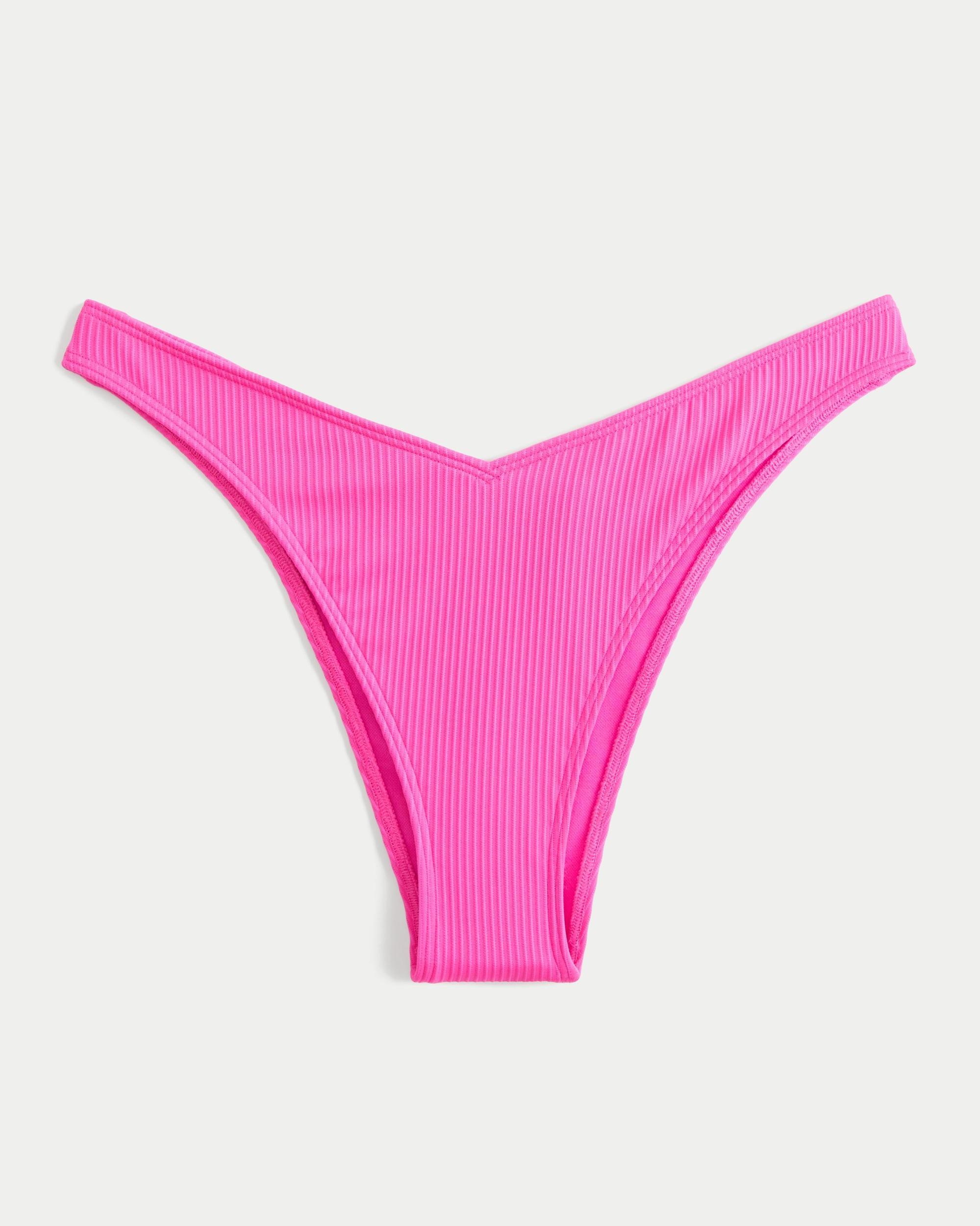 Ribbed High-Leg V-Waist Cheekiest Bikini Bottom Product Image