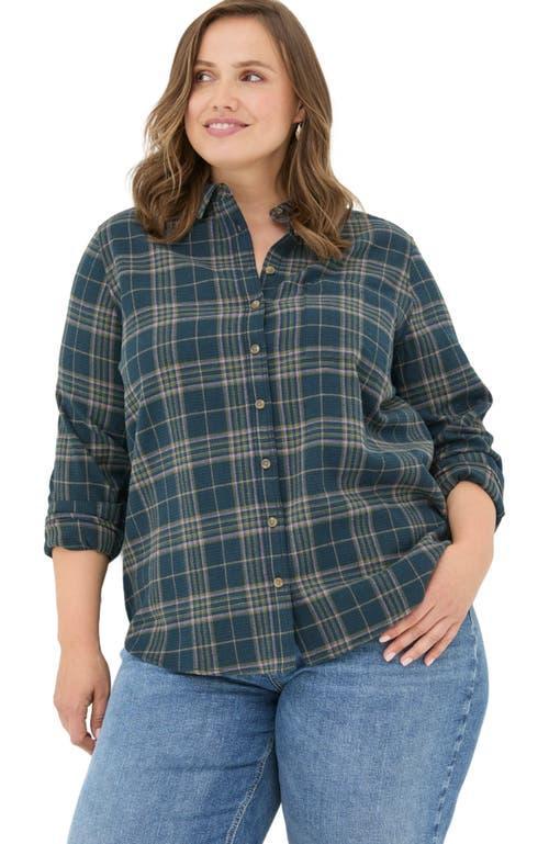 FatFace Women's Plus Size Olivia Check Shirt in Dark Teal Green at Nordstrom, Size 14 Product Image