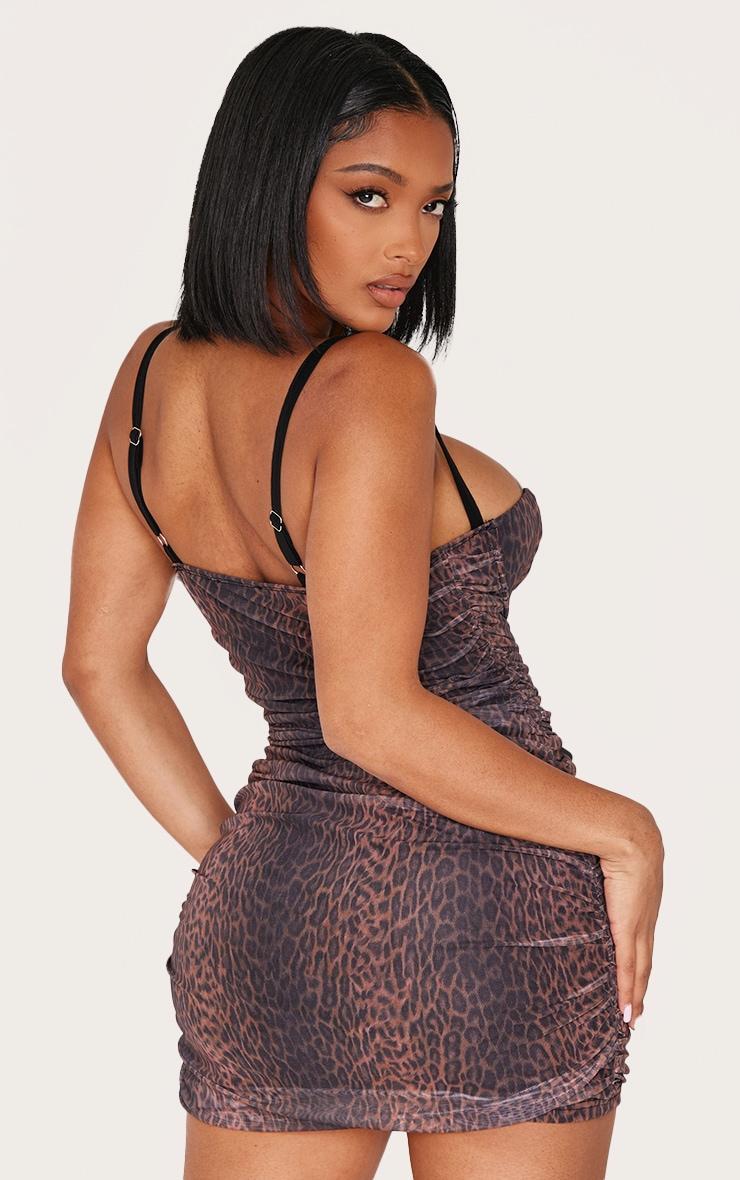 Shape Leopard Print Corset Ruched Mini Dress Product Image