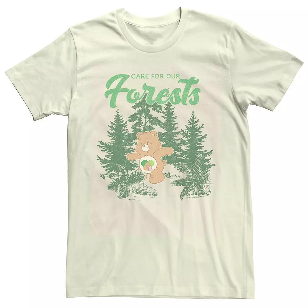 Men's Care Bears Forest Friend Bear "Care For Our Forests" Graphic Tee, Size: Large, Natural Product Image