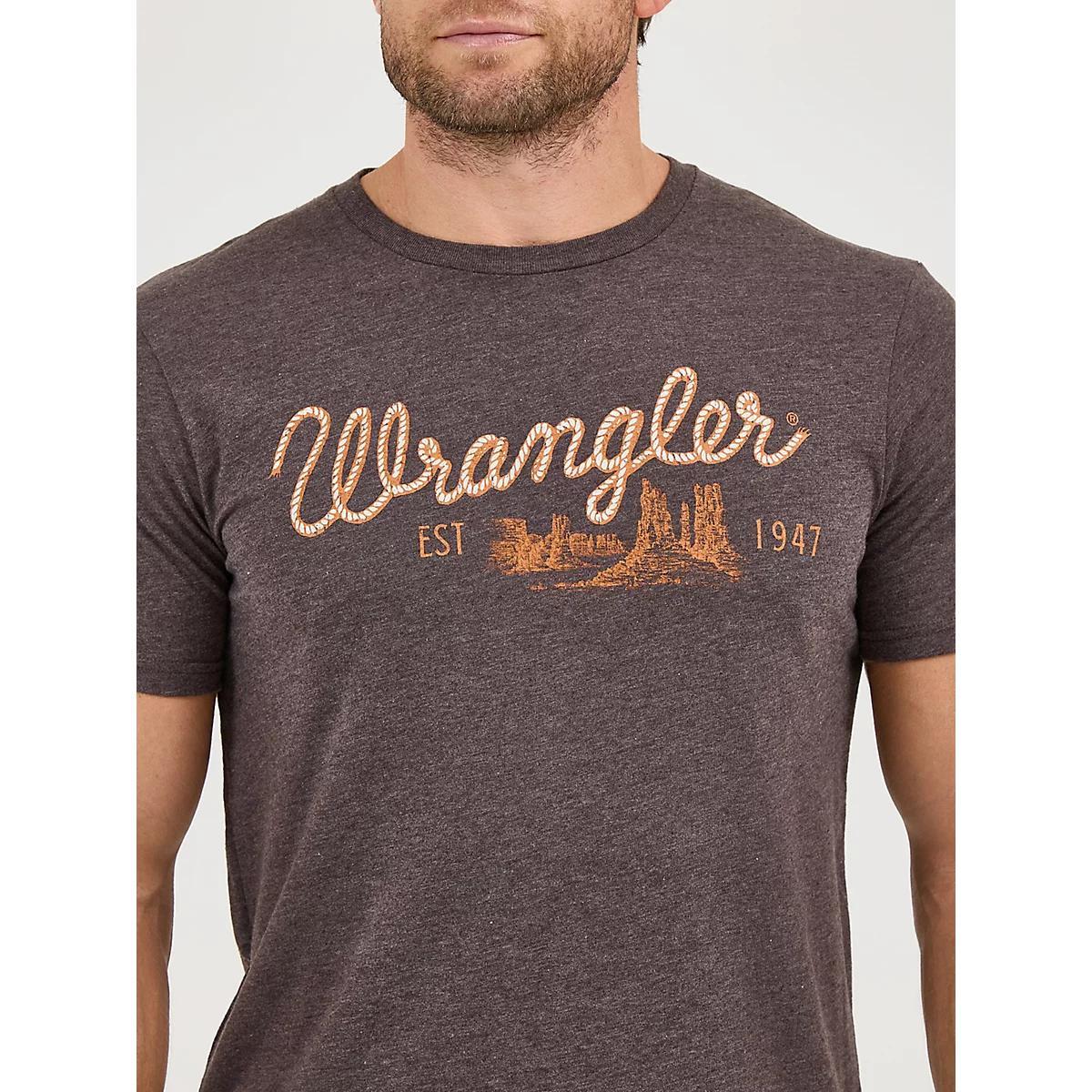 Men's Wrangler Rope Emblem Graphic T-shirt in Sienna Bison Product Image