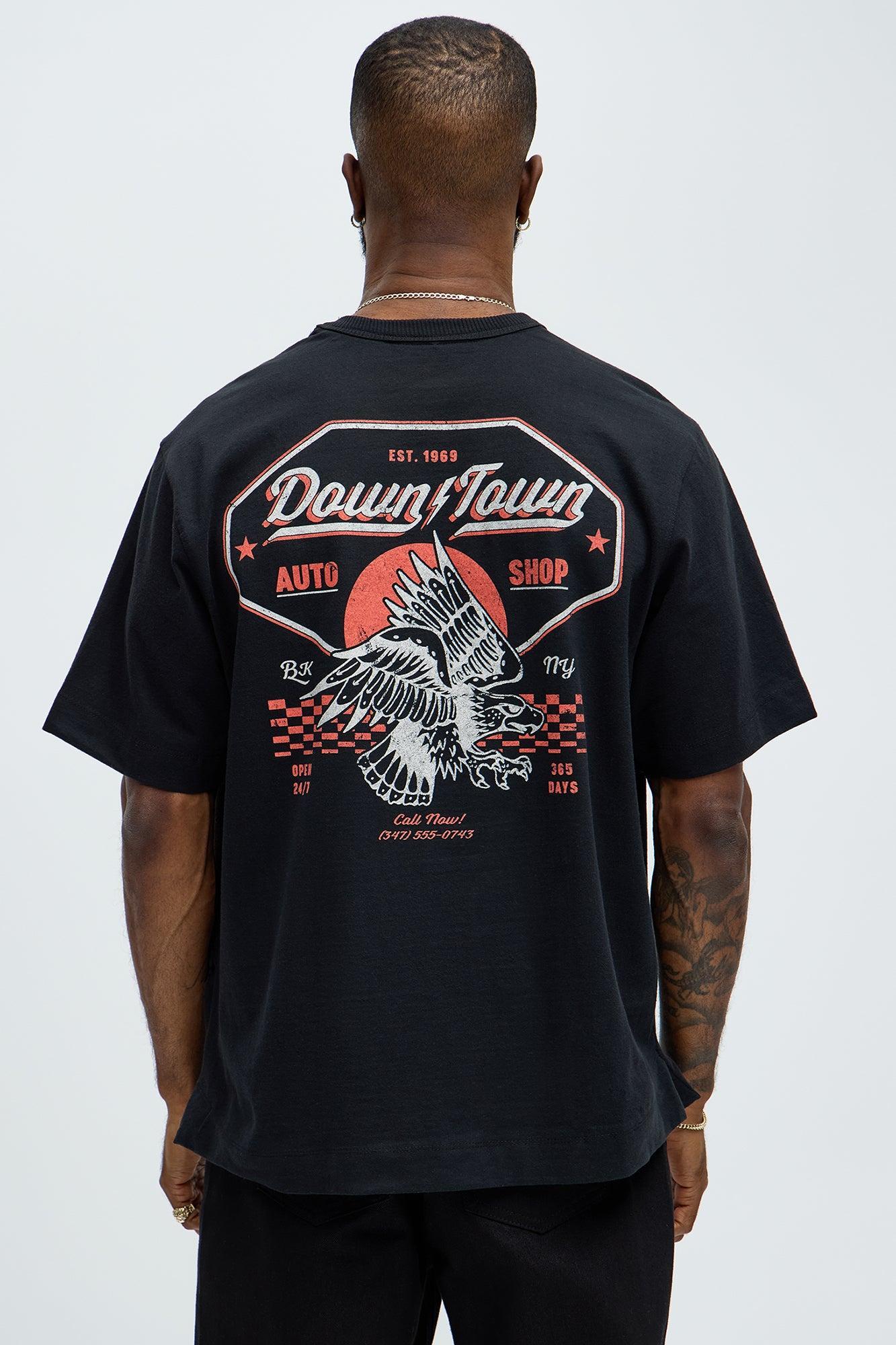 Downtown Auto Shop Oversized Short Sleeve Tee - Black Product Image