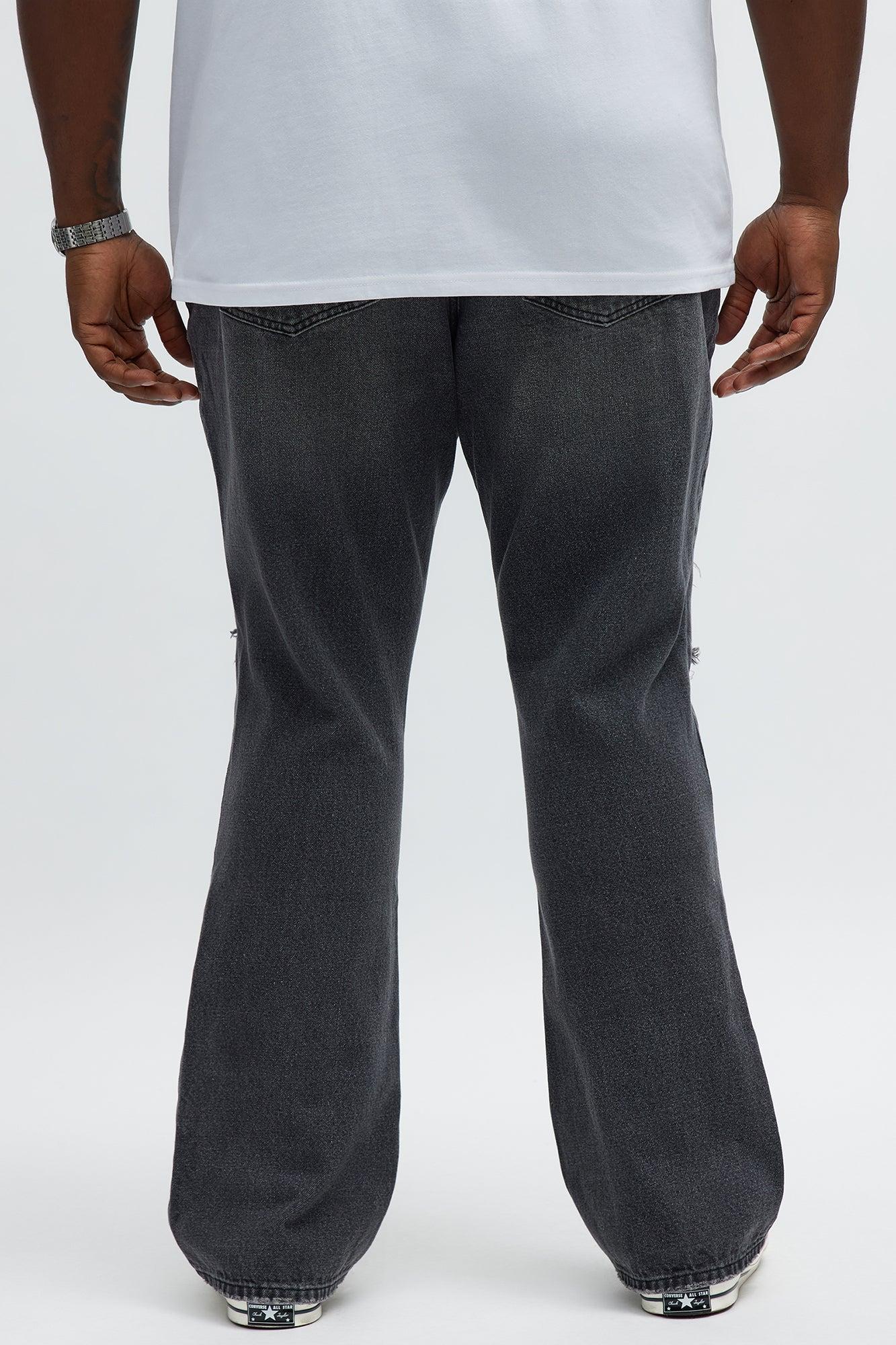 Stacked Slim Flare Looking Through Me Ripped Jeans - Black Wash Product Image