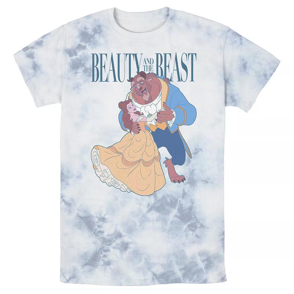 Men's Disney Beauty And The Beast Belle And Beast Classic Portrait Bomabrd Wash Tee, Boy's, Size: Large, White Blue Product Image