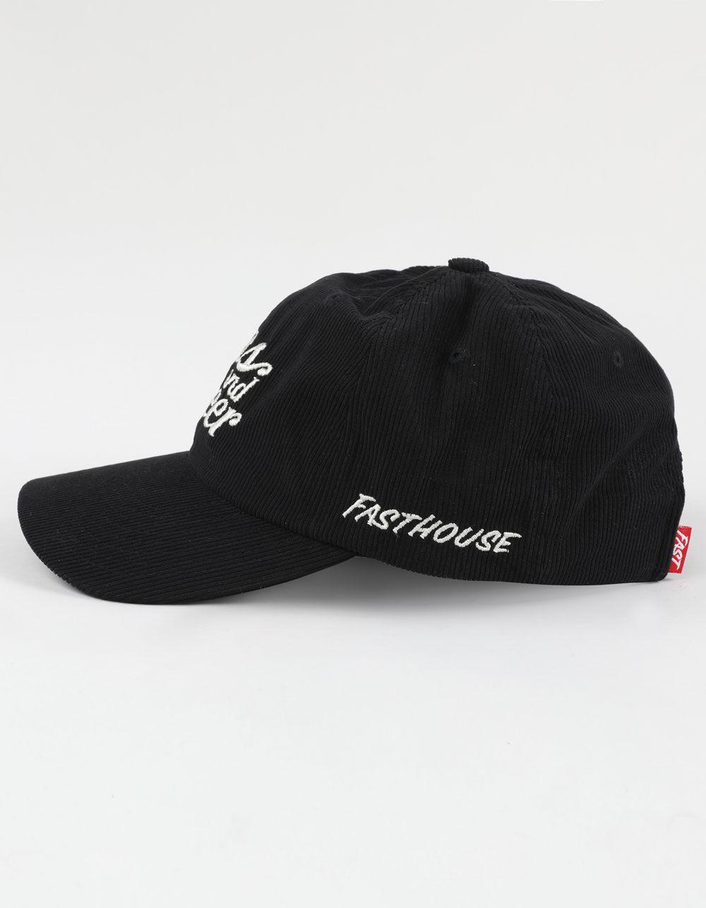 FASTHOUSE Tavern Dad Corduroy Strapback Hat - BLACK Product Image