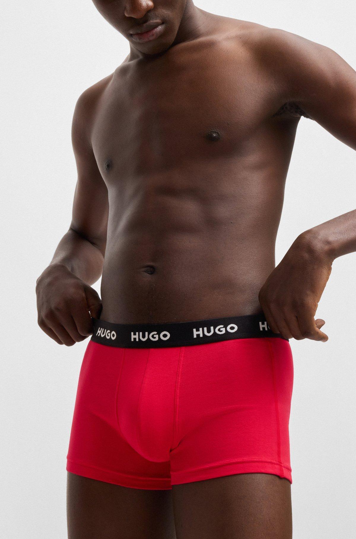 Three-pack of stretch-cotton trunks with logo waistbands Product Image