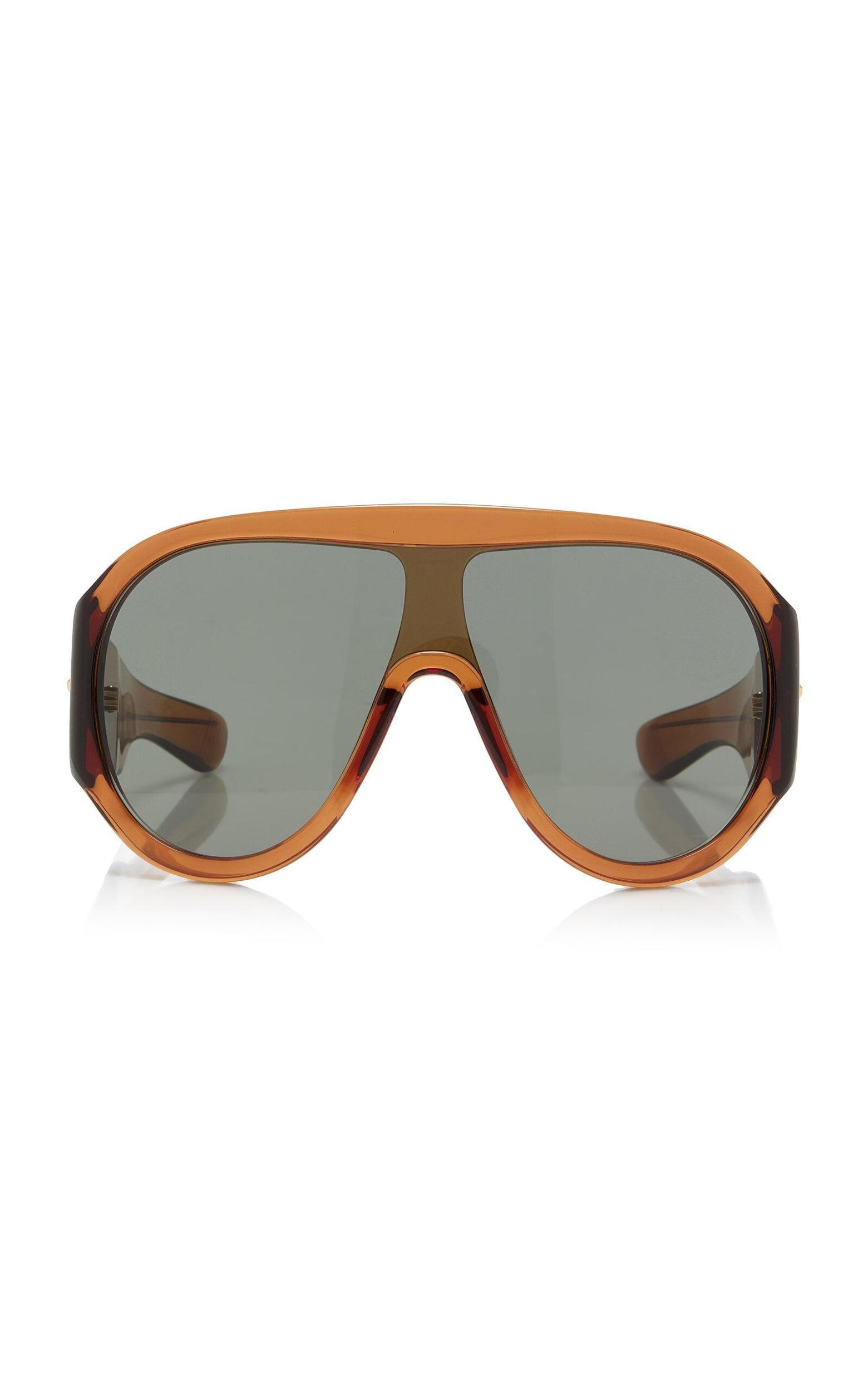 BOTTEGA VENETA Ribbon Mask-frame Acetate Sunglasses In Brown Product Image