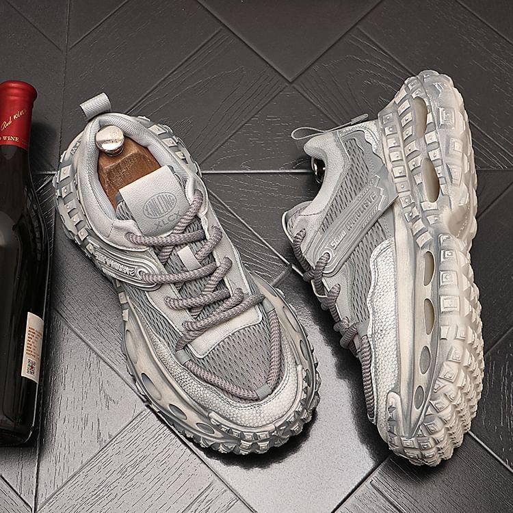 Platform Panel Mesh Sneakers Product Image