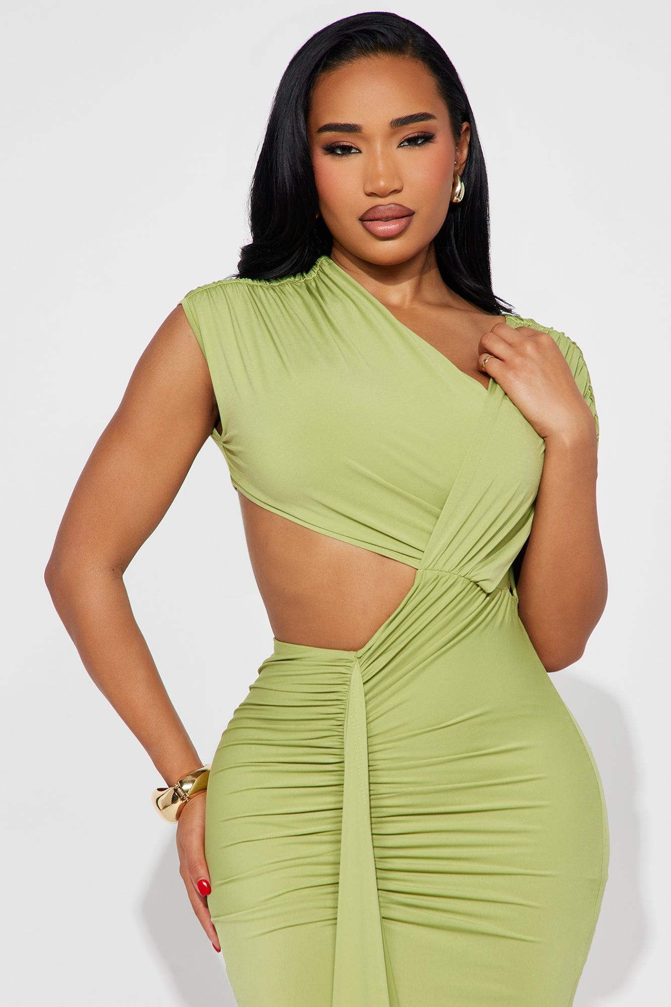 Aria Cut Out Maxi Dress - Chartreuse Product Image