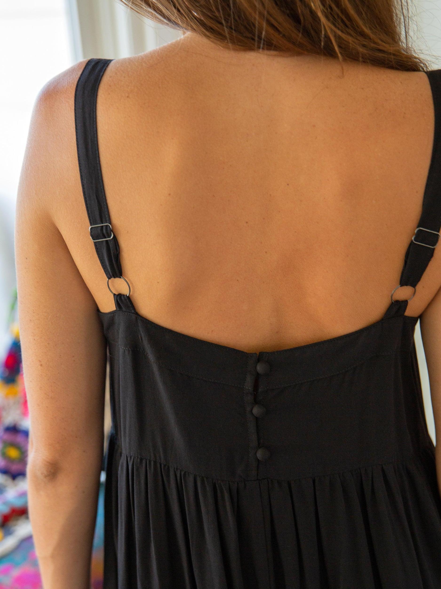 Patti Side Slit Maxi Dress - Black Product Image