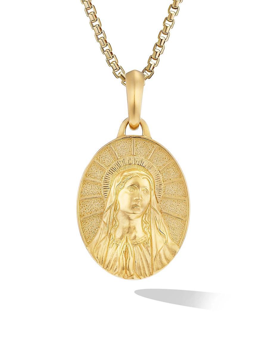Mens Mary Amulet in 18K Yellow Gold, 20MM Product Image