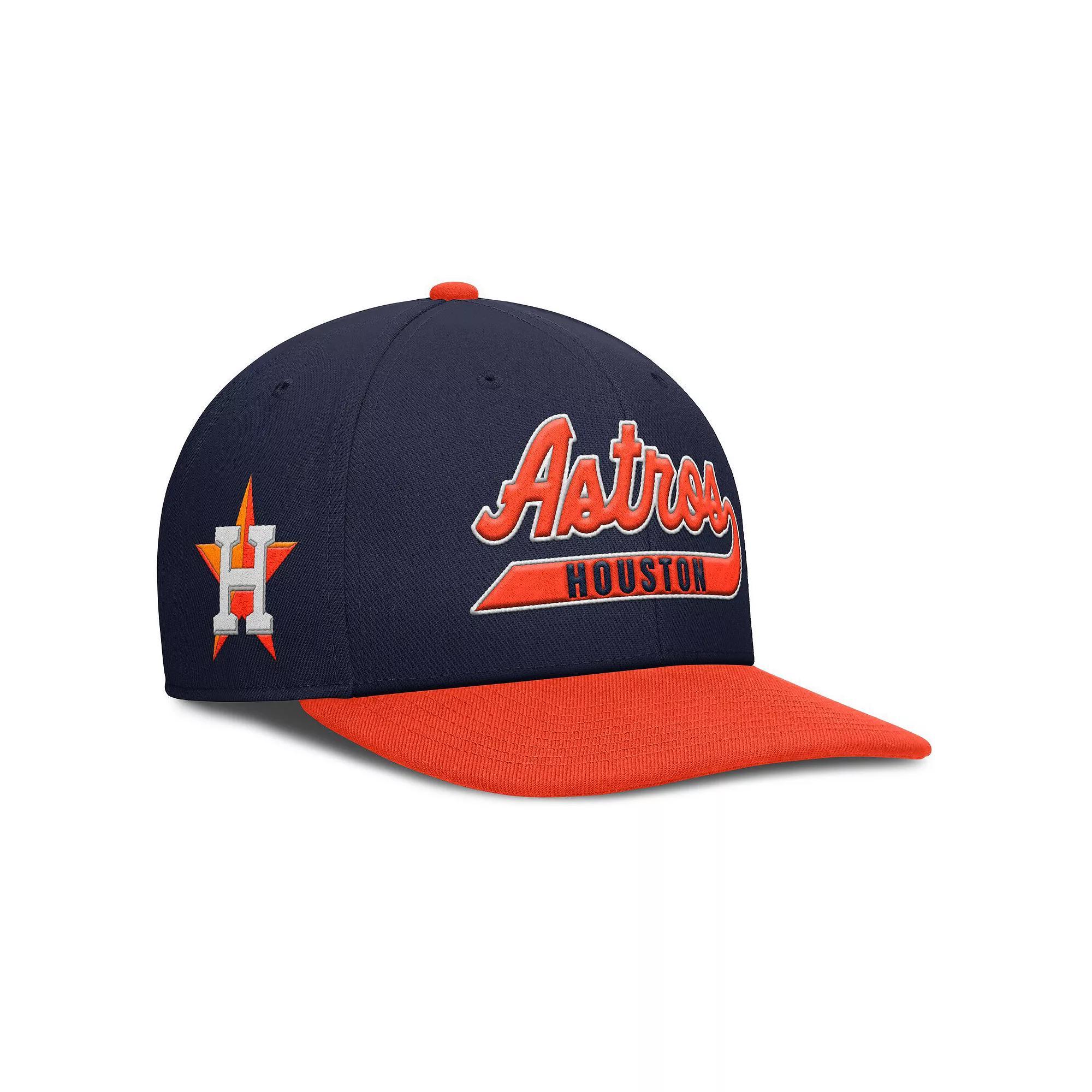 Men's Nike Navy/Orange Houston Astros Pro Performance Snapback Hat, Size: Medium/Large, Blue Product Image