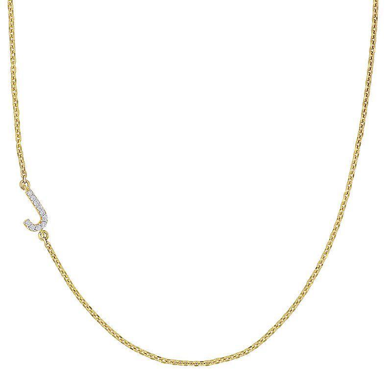 Stella Grace 14k Gold Diamond Accent Initial Necklace, Women's, Size: 18" Product Image
