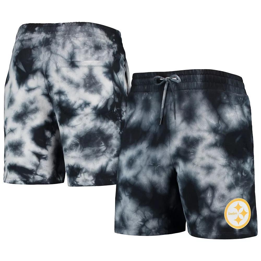 Men's New Era Black Pittsburgh Steelers Tie-Dye Shorts, Size: Large Product Image