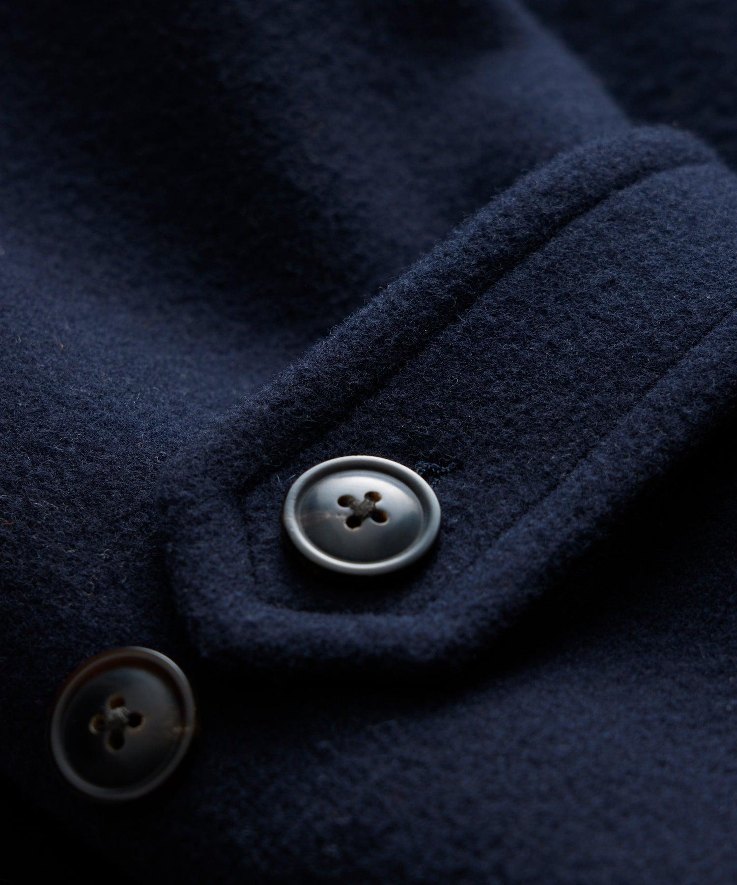 Italian Wool Car Coat in Navy Product Image