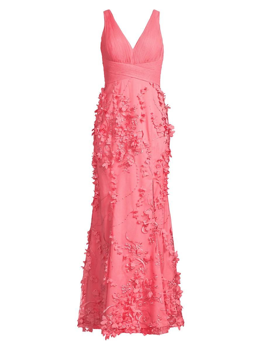 Womens Flower Appliqu Mermaid Gown Product Image