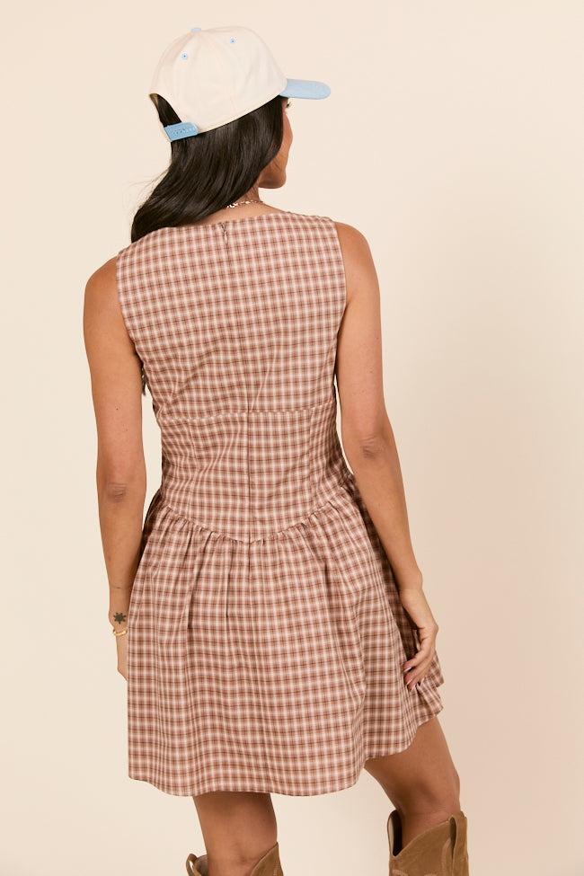 Lorie Plaid Brown Mini Dress Product Image