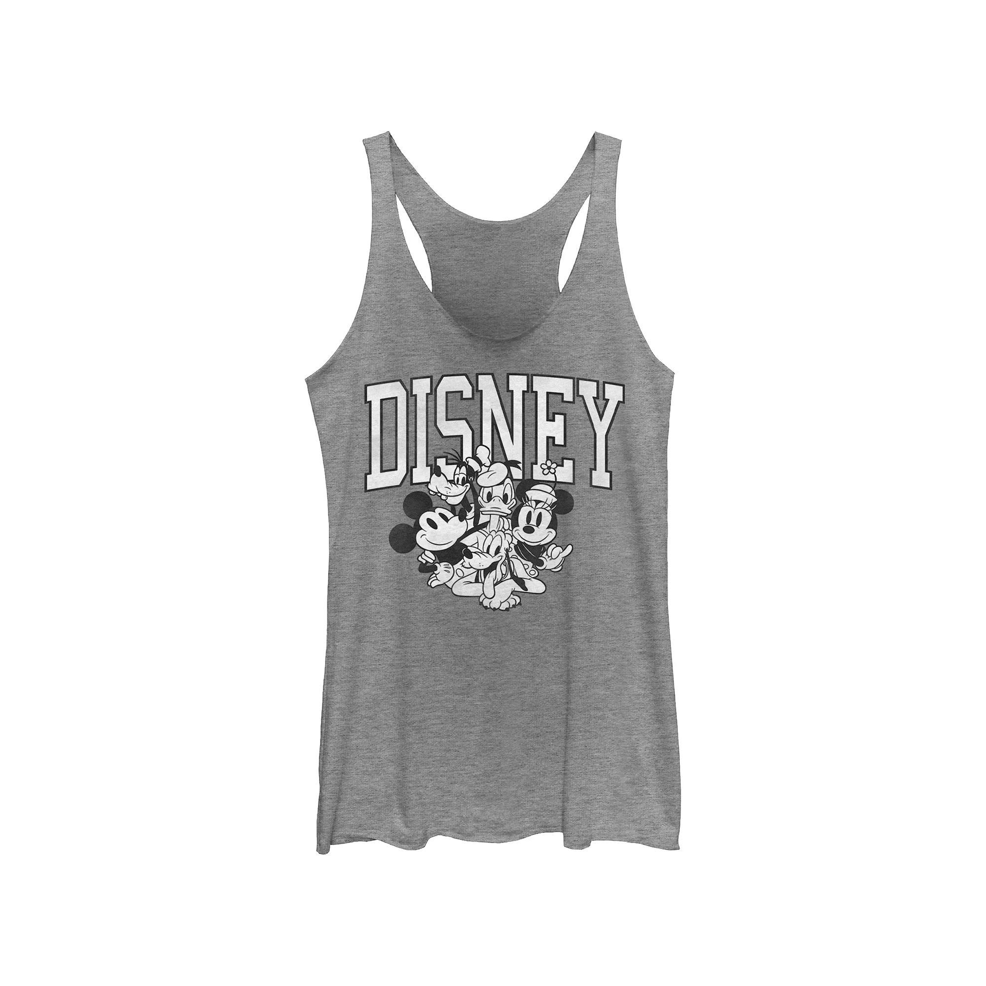 Disney's Mickey Mouse And Friends Vintage Group Poster Juniors' Tri-Blend Racerback Tank Top, Girl's, Size: Medium, Gray Grey Product Image