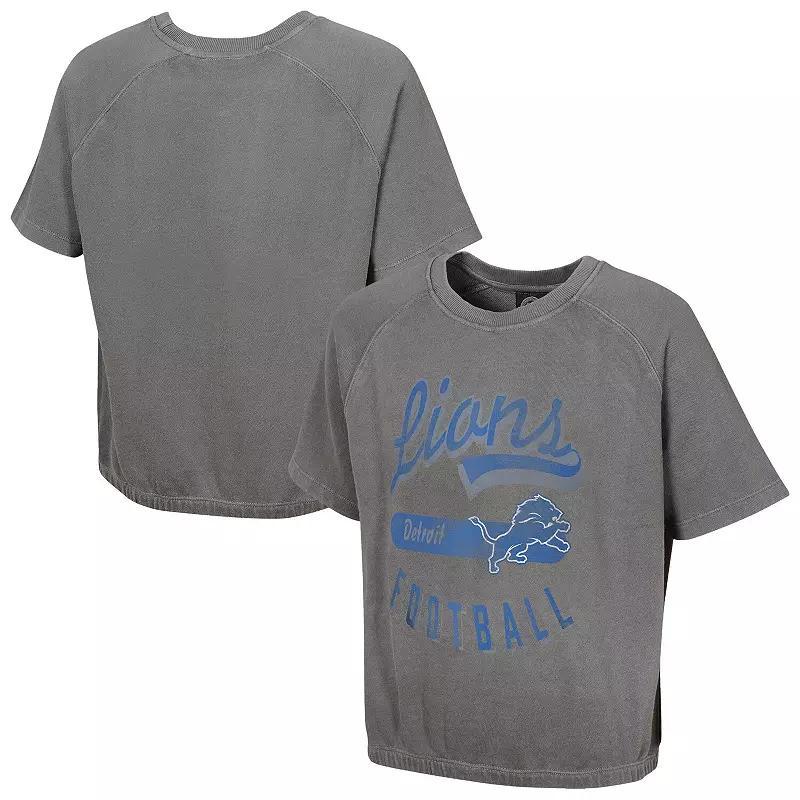 Women's  Gray San Francisco 49ers Mineral Wash Short Sleeve Top, Size: JR Medium, Grey Product Image