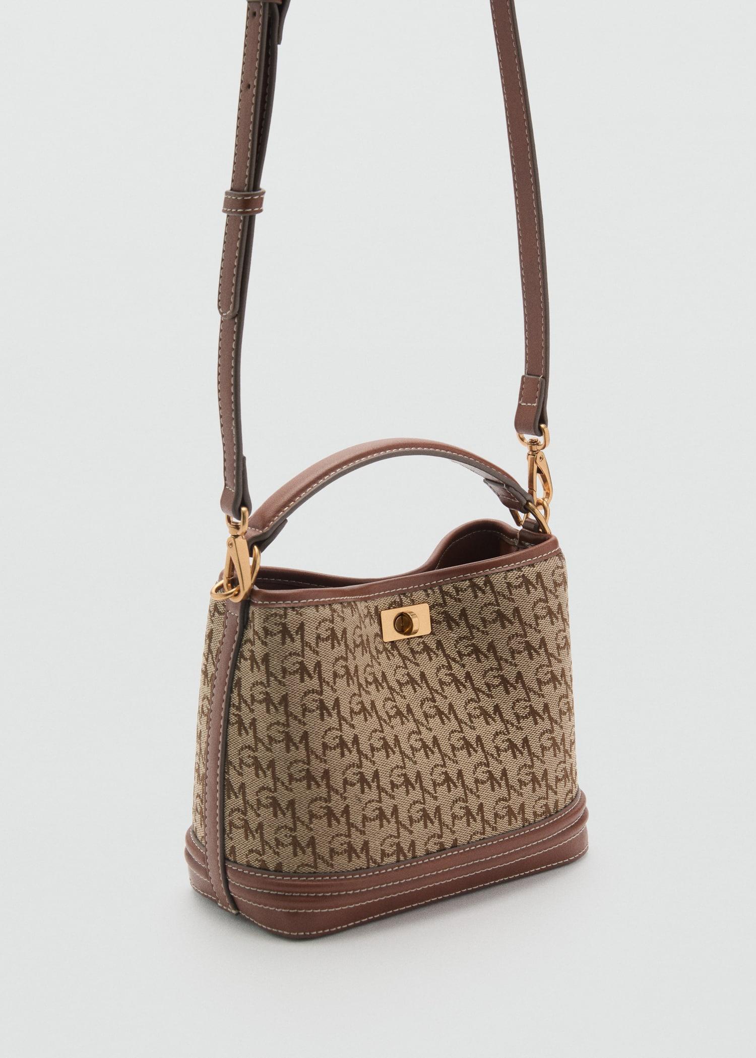 Mini shopper bag with printed logo - Women | MANGO USA Product Image