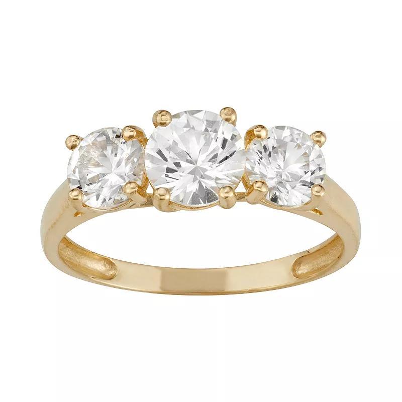 Designs by Gioelli 10k Gold 3-Stone Ring, Womens Created White Blue Product Image
