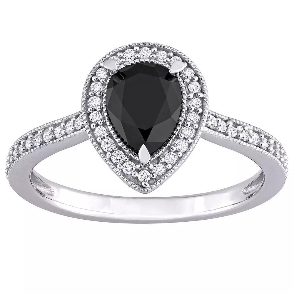 Stella Grace 14k White Gold 1 1/4 Carat T.W. Black & White Diamond Engagement Ring, Women's, Size: 7 Product Image