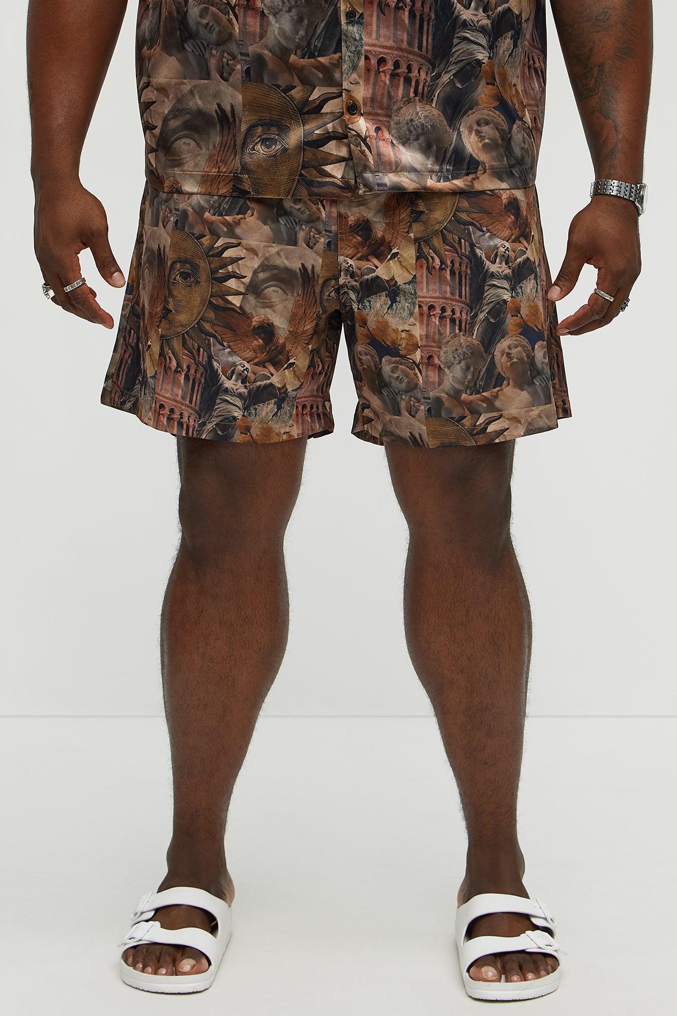 Celestial Glory Swim Mid Trunk - Brown/combo Product Image