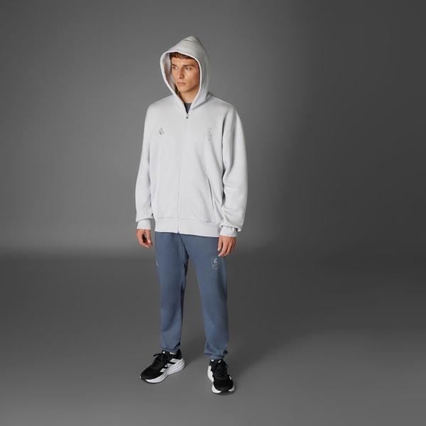 adidas Boston Marathon 2025 Full Zip Hoodie Dash Grey 2XL Mens Product Image