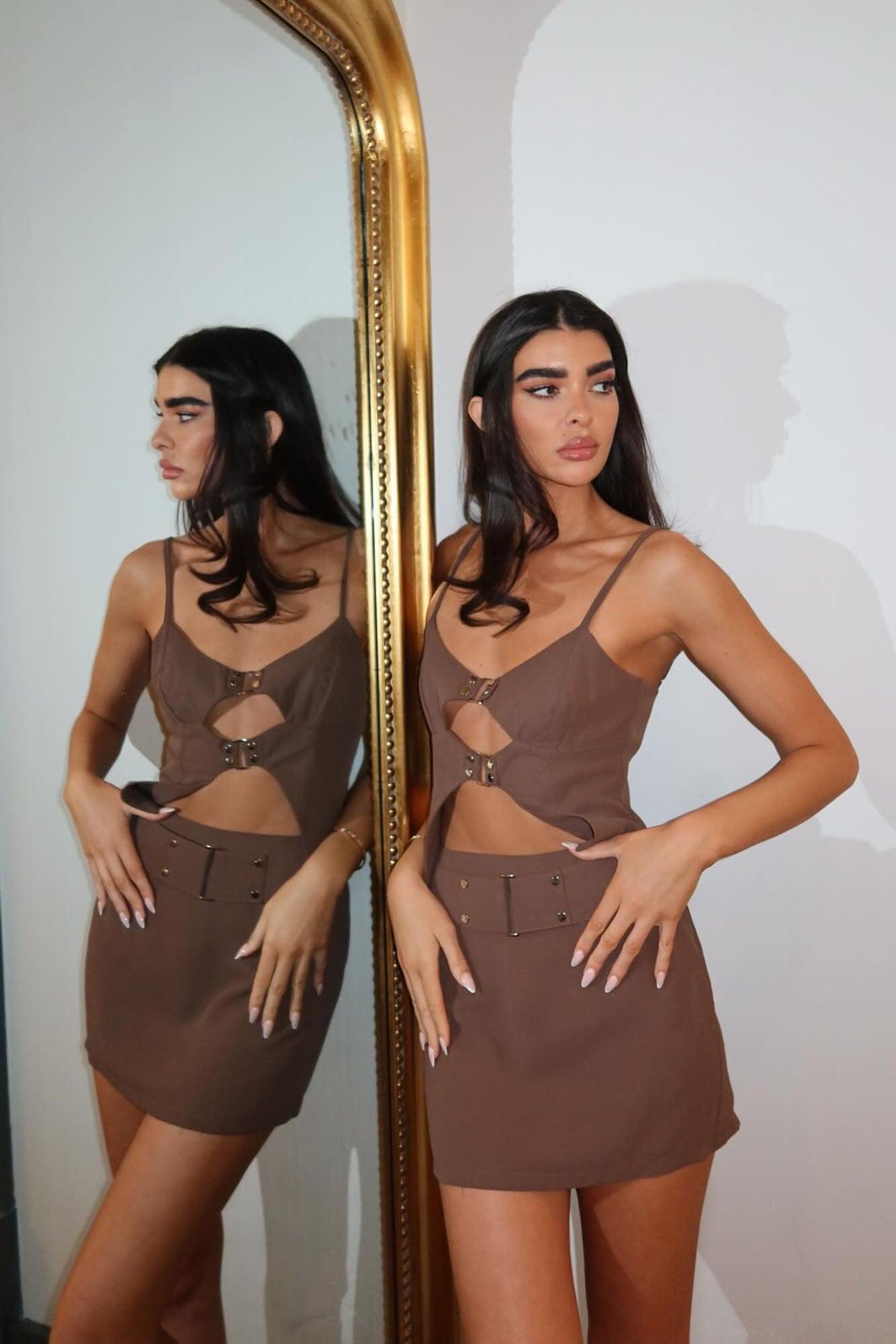 Dance Floor Diva Skirt Set - Brown Product Image