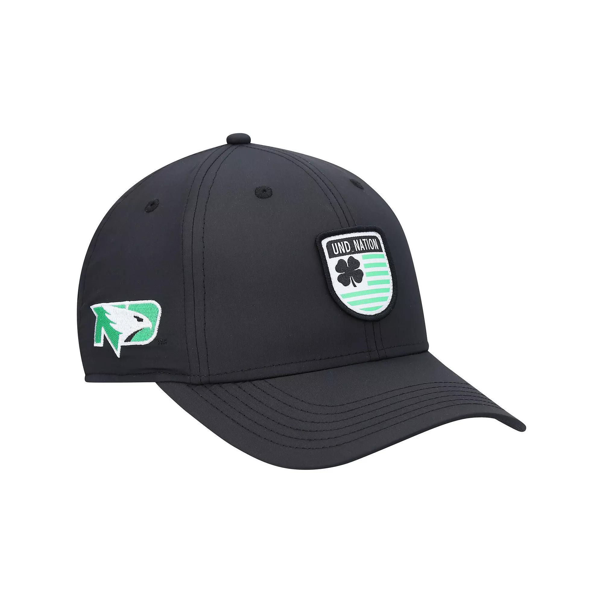 Men's Black North Dakota Nation Shield Snapback Hat, Und Black Product Image